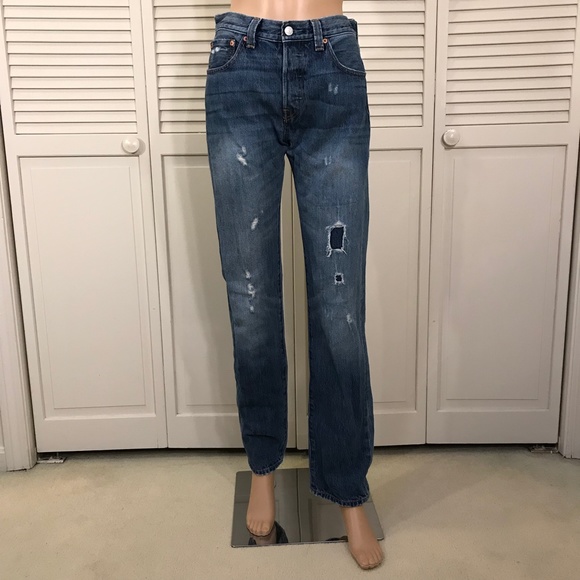 Distressed Patched Jeans 